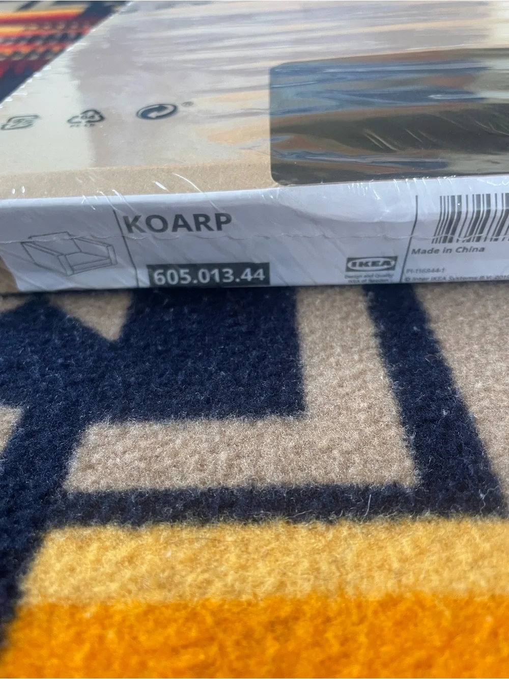 IKEA KOARP corduroy chair cover in blue black